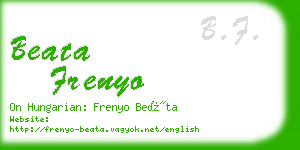 beata frenyo business card
